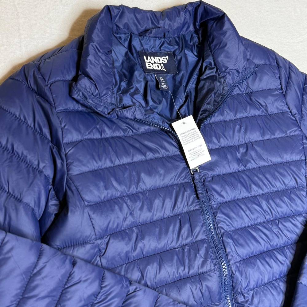 Lands End Kids Blue Lightweight Primaloft Puffer‎ Jacket Size XL 14 16